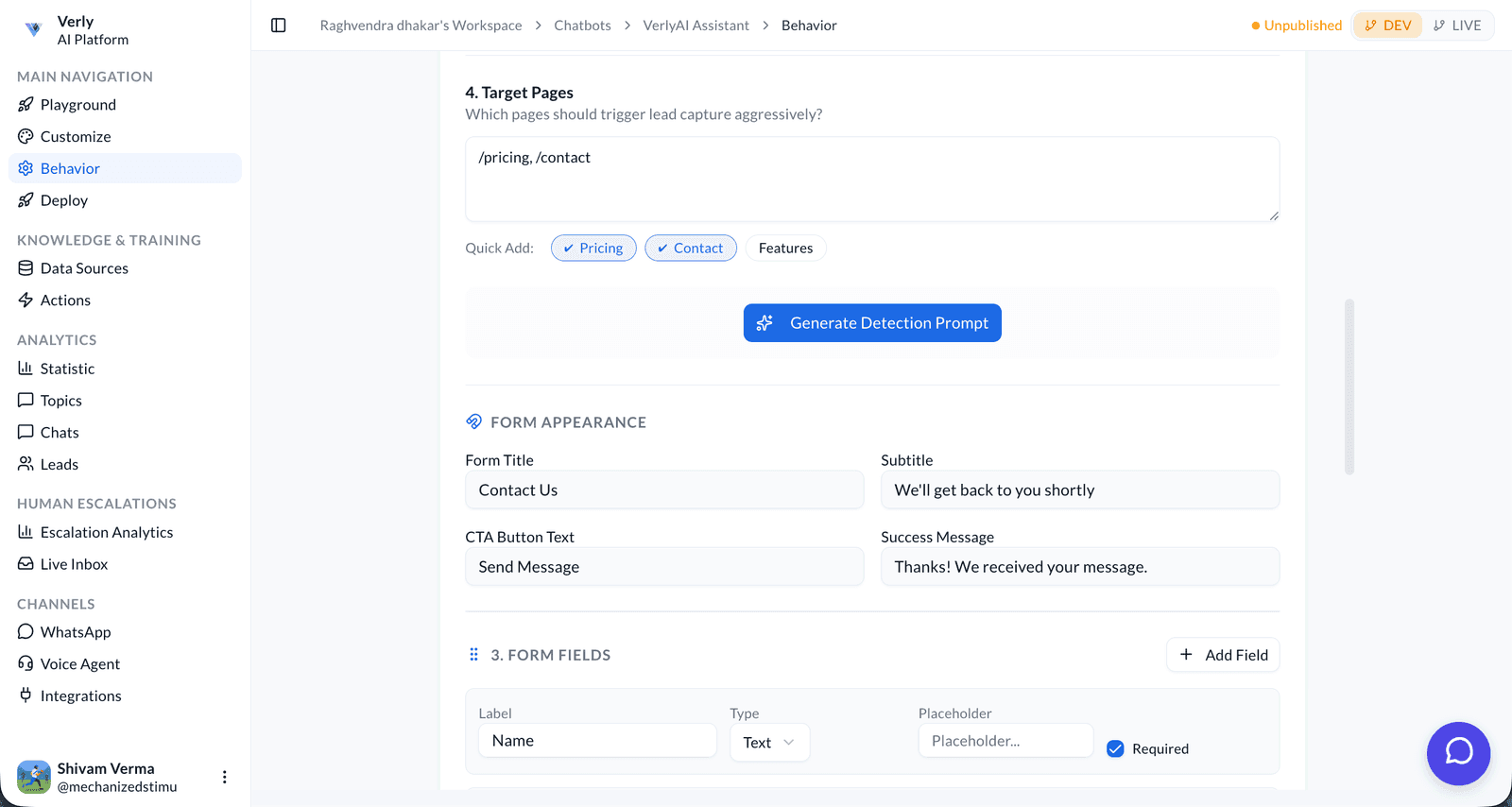 Performance report — overview